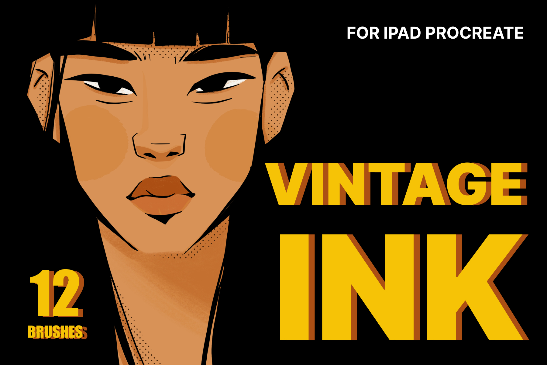 Vintage Ink: Procreate brush pack, Comics · Ink, 12 brushes
