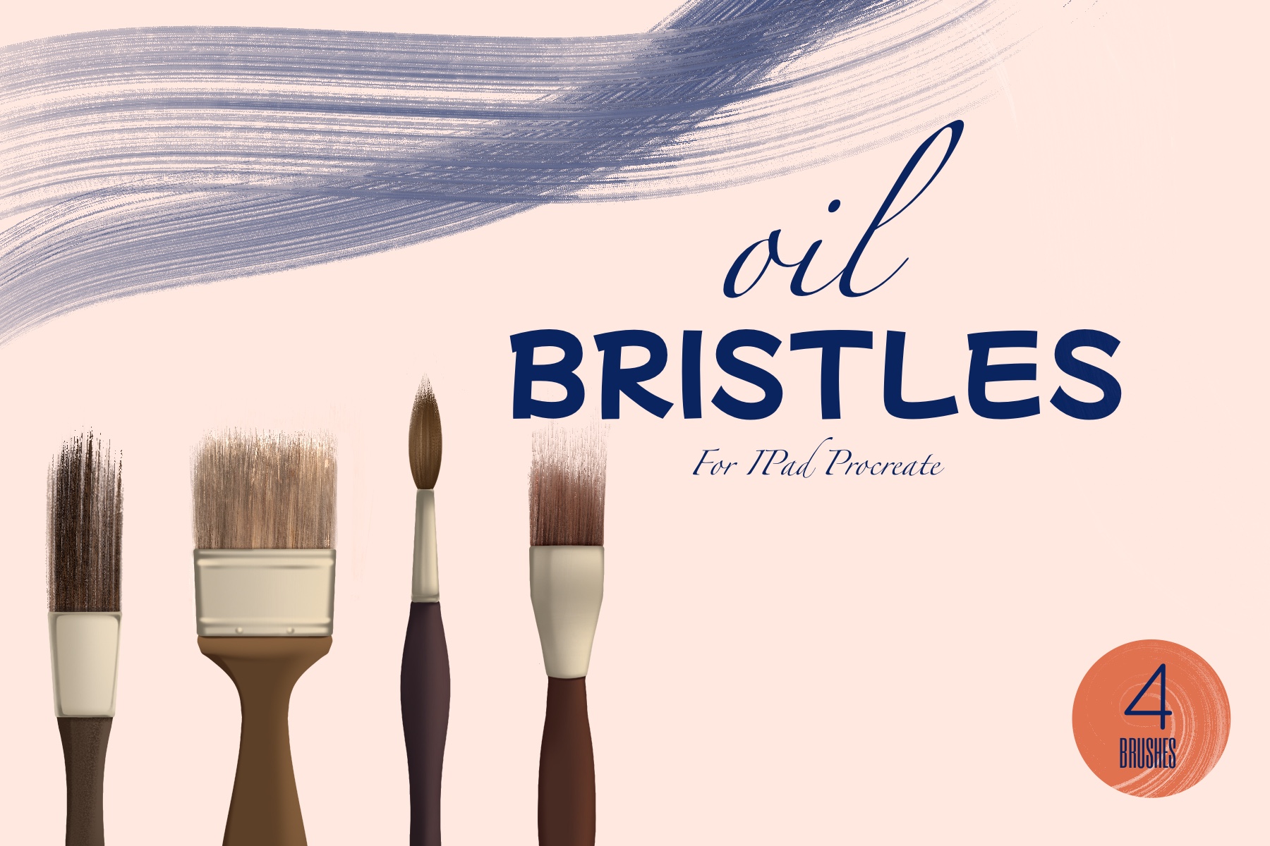 Oil Bristles: Procreate brush pack, Painting · Oil, 4 brushes