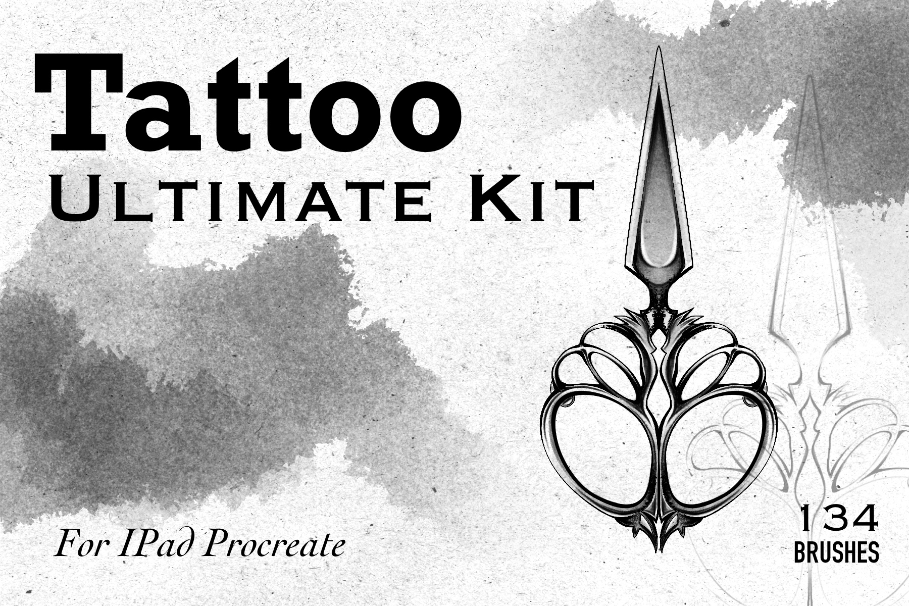 Tattoo Ultimate Kit: Procreate brush pack, Tattoo Design, 134 brushes